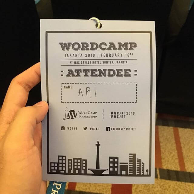 2019 Jakarta WordCamp Card