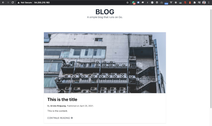 GoLang Blog Front Page