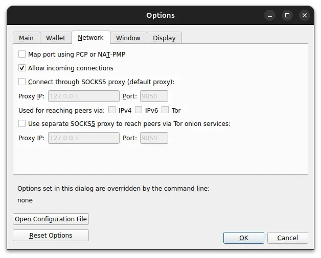 Bitcoin Core - Network Options