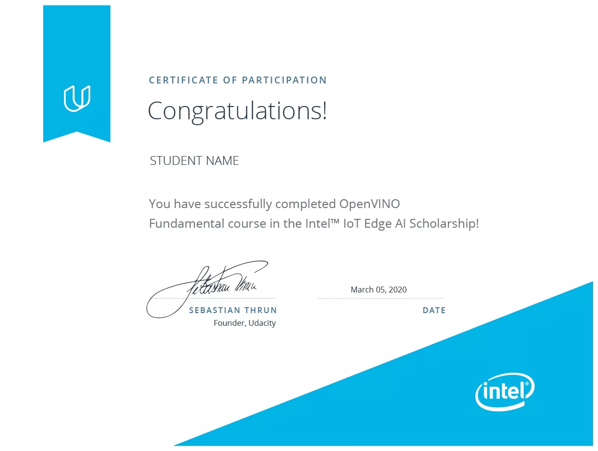 Intel Edge AI Scholarship Foundation Course, OpenVINO Fundamentals