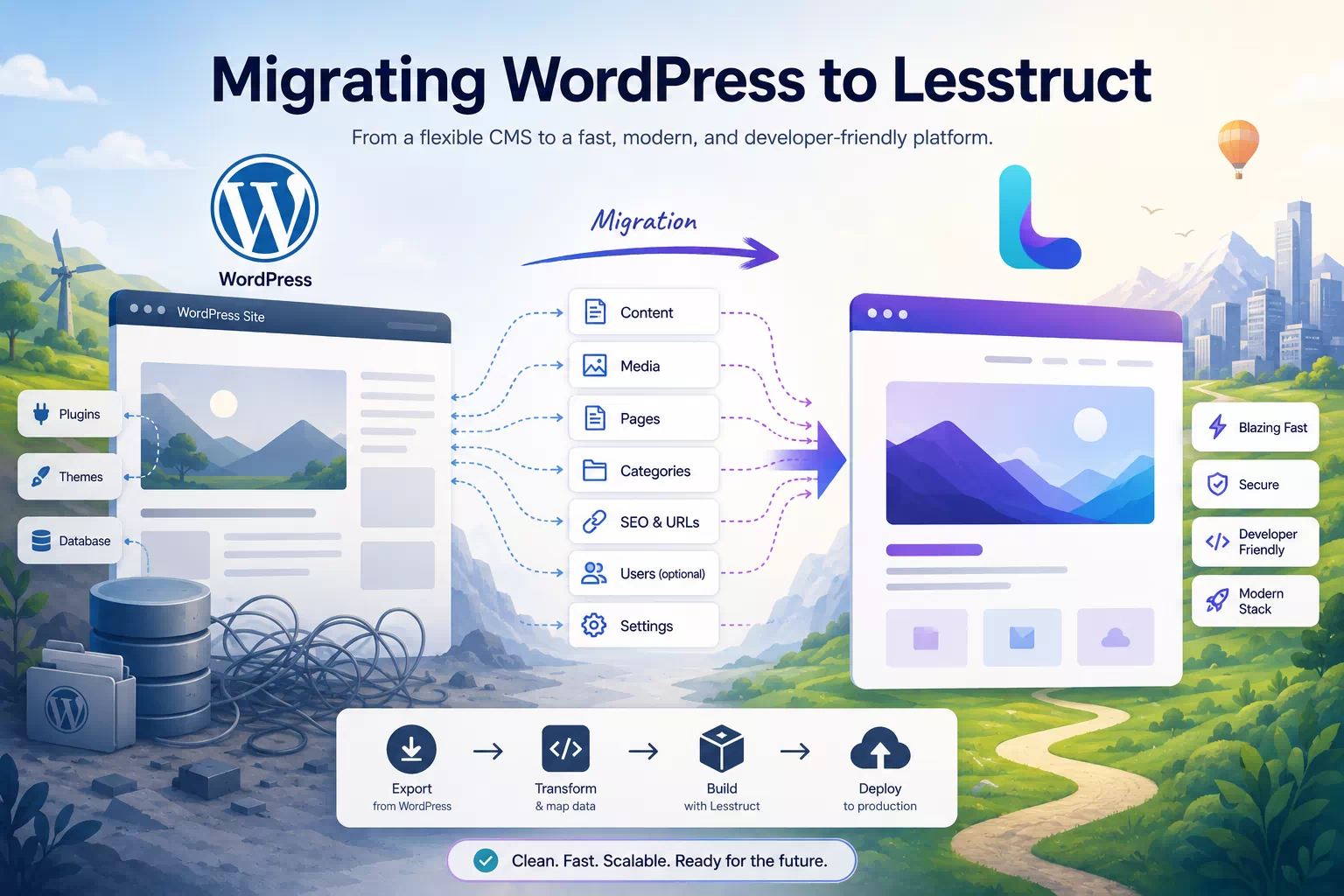 Migrating WordPress to Lesstruct