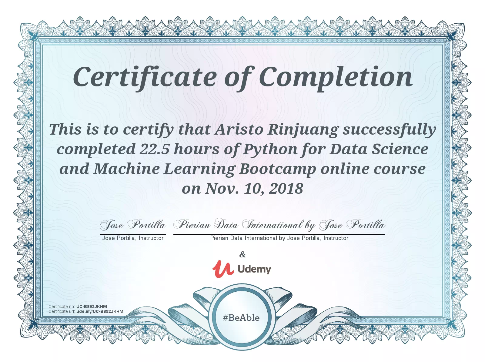 Python for Data Science and Machine Learning Bootcamp